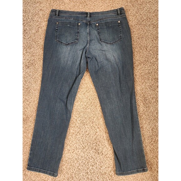 J JILL Jeans Womens Size 16 Blue Denim Authentic Fit Slim Ankle Jeans - Picture 2 of 6